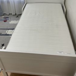 White Twin Size Bed and Mattress 