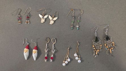 Mix of Costume and Handmade Earrings