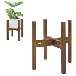 Rnined • Adjustable Plant Stand Indoor, Bamboo Mid Century Modern Plants Stands, Stable Plant Holder, Fit 8 9 10 11 12 inch PotsReg. List Price $23.99
