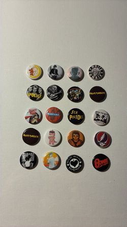 Rock Band Pin Button Badge Collection – Set of 20