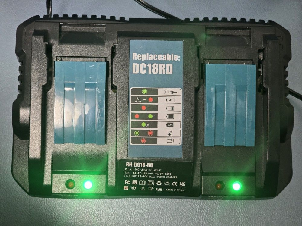 Dual Charger for MAKITA batteries. DC18RD