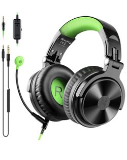 OneOdio Gaming Headsets with Boom Mic - Over Ear DJ Headphones Wired Stereo Sound for Recording Gaming Chatting, 50mm Driver Share-Port Soft Earmuffs