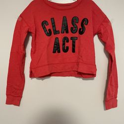 Red Cropped Sweatshirt