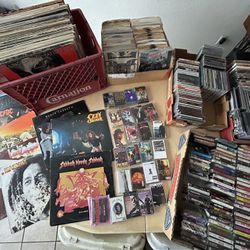 Vintage Music Media Bulk Lot Vinyl Record’s Cassette Tapes CD 