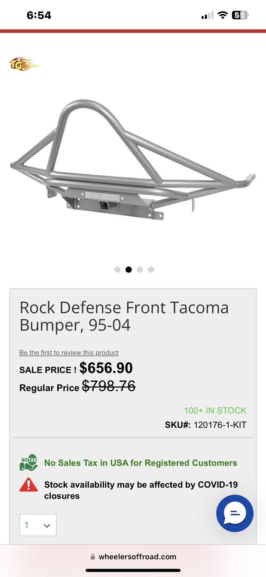 1996 Tacoma Trail Gear Rock Defense Front Bumper