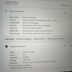 HP - 11" Tablet - Intel Pentium - 4GB Memory - 128GB SSD - Natural Silver 11m-be0013dx