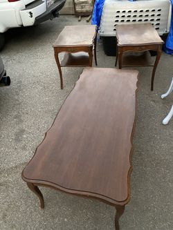 1 Vintage Coffee Table & 2 End Tables