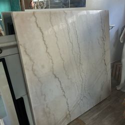 Marble table top with wood legs 