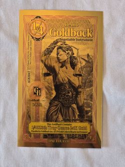 Idaho Goldback 1/4 – 24K Gold Note