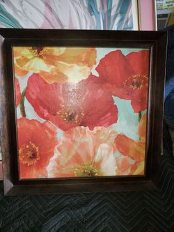 FRAMED POPPY PAINTING