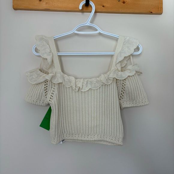 ZARA COTTAGE CORE LACE KNIT TOP