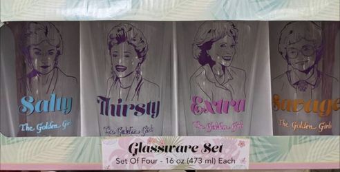 Golden Girls Glassware Set 16 Oz