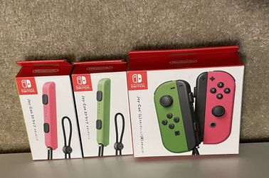 Official Nintendo Splatoon 2 Edition Joy-Cons & Straps Left Green Right Pink - Brand New