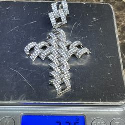925 Silver Cross / Diamond 