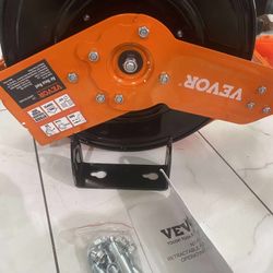 VEVOR Retractable Air Hose Reel, 3/8 IN x 50 FT Hybrid Air Hose Max 300PSI, Air