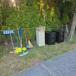 Free File Cabinets And Miscellaneous Cleaning Tools