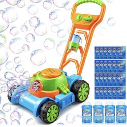 Bubble Lawn Mower Toddler Toys - Kids Toys Bubble Machine Summer Outdoor Toys Games, Bubble Mower Push Toy Outside Toys for Toddlers Preschool Kid Boy