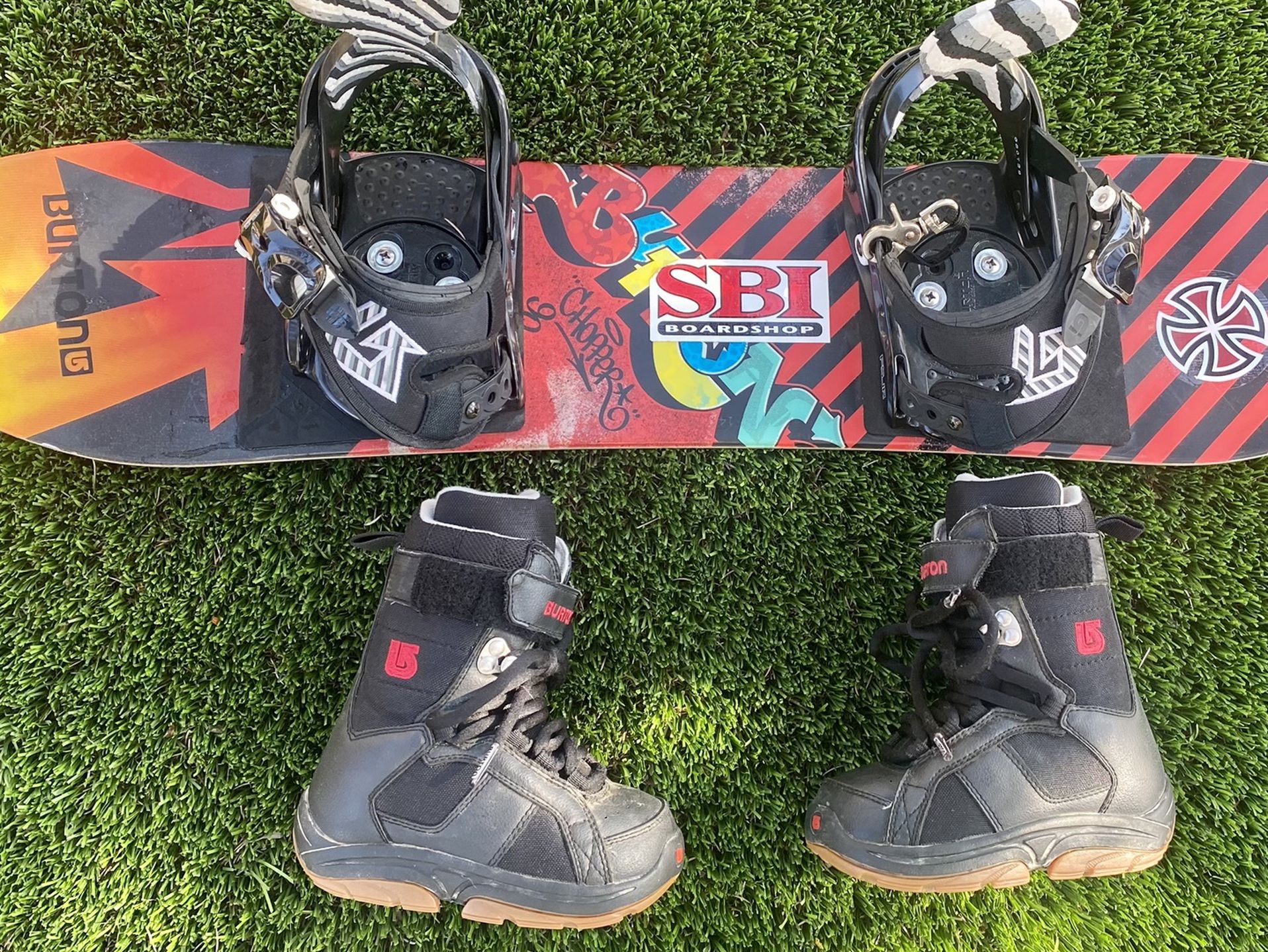 Burton Boots And Snowboard 36” 12 Boots