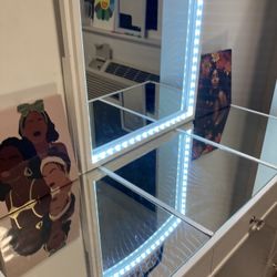 Makeup Vanity Table w Mirrors And LED Light 