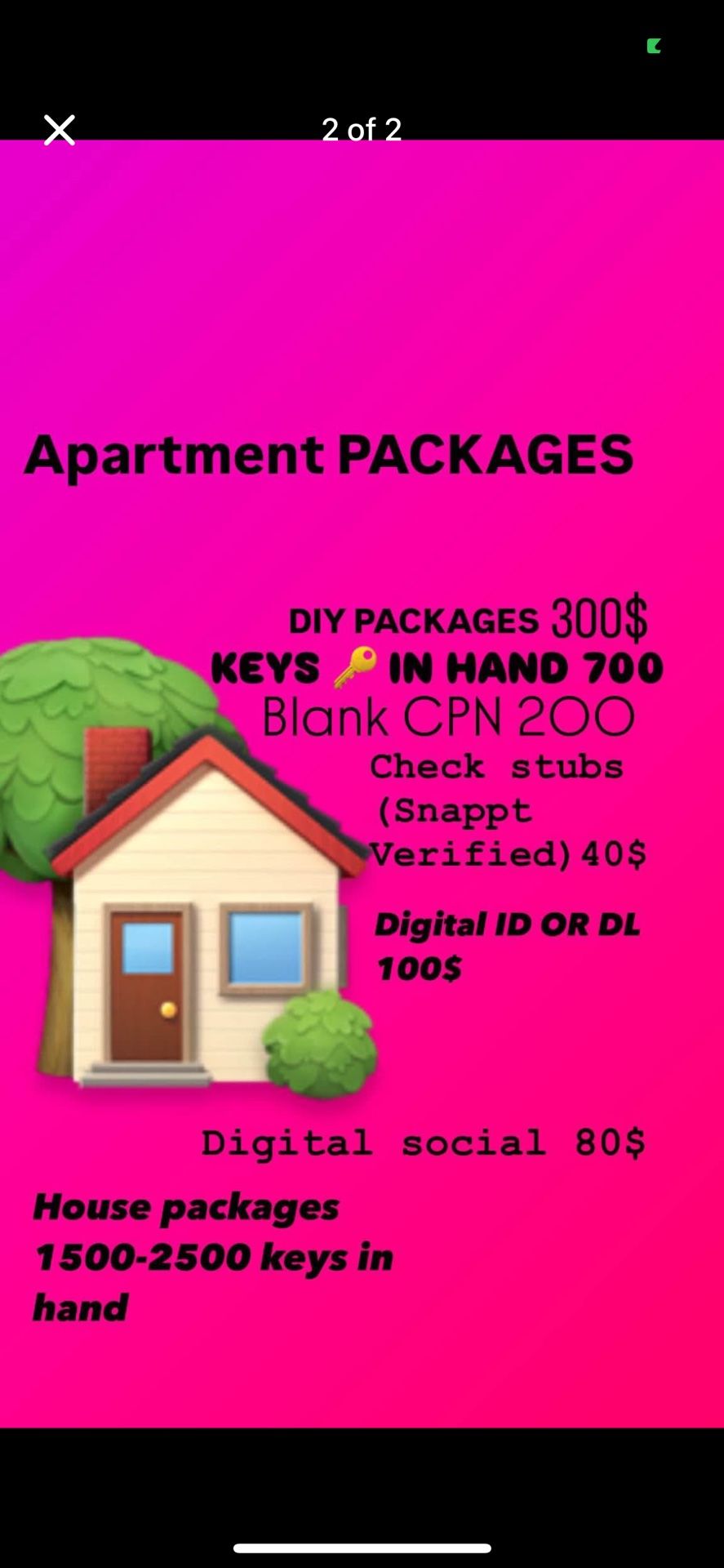 Apartment, House, & Car Packages