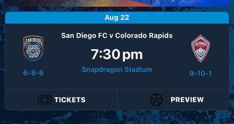 San Diego FC vs Colorado Rapids MLS game