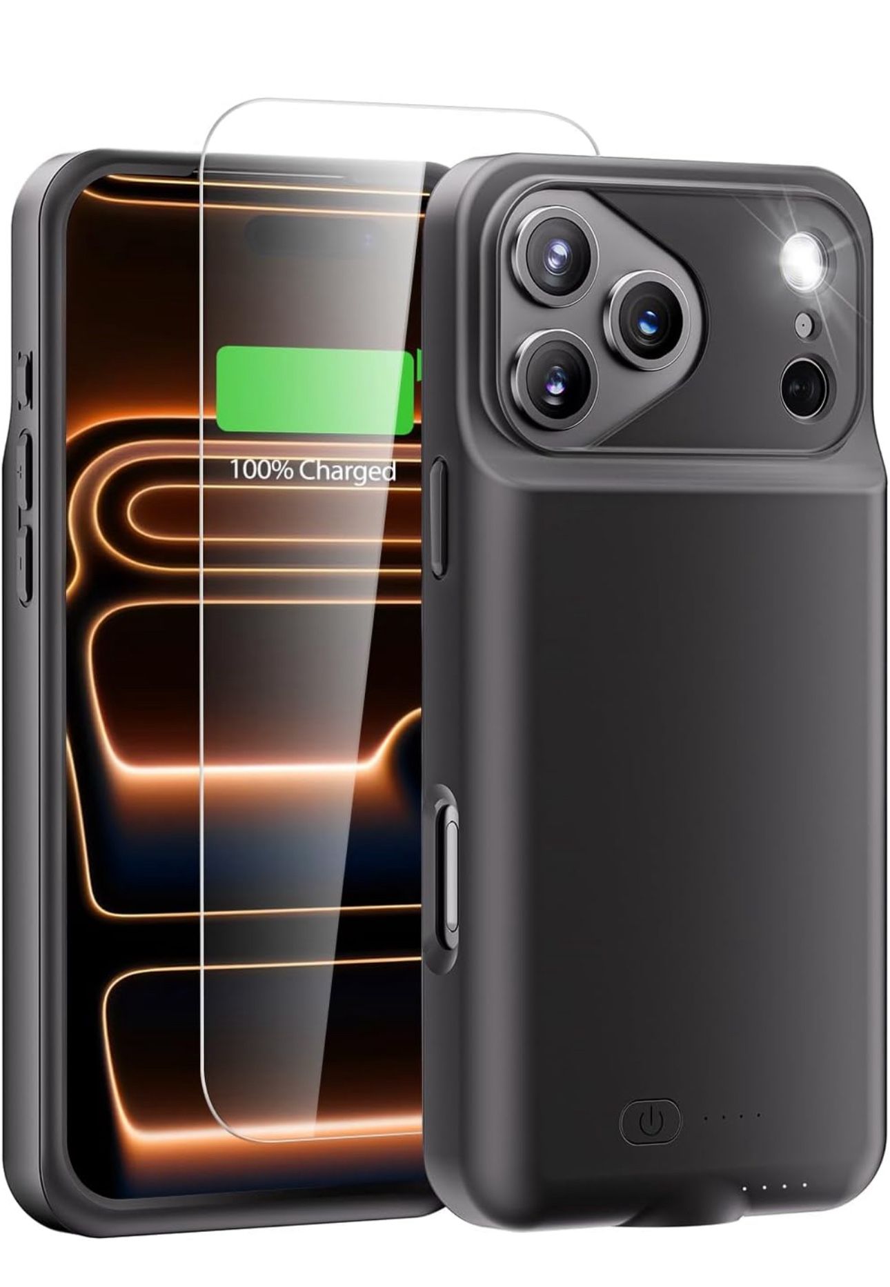For iPhone 12/12 Pro External Battery Charger Case Power Bank Cover