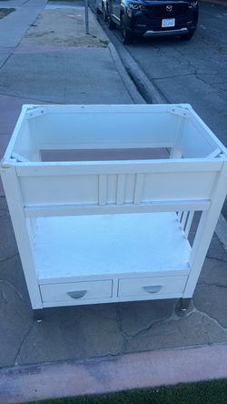 White Wood vanity with Drawers