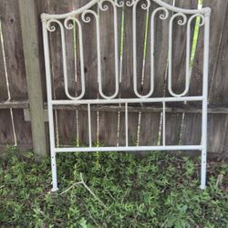 White Metal Twin Headboard 