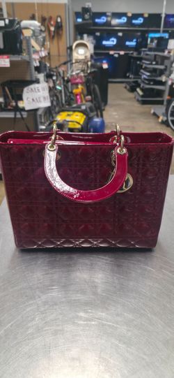 Christian Dior Lady Dior Patent Leather Tote Bag