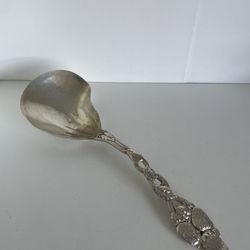 Tiffany & Co Sterling Silver Strawberry Vine Serving Spoon - Exquisite Ornate 9.5”
