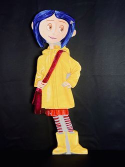 Custom Coraline Art – 2ft Hand-Painted Wood Piece