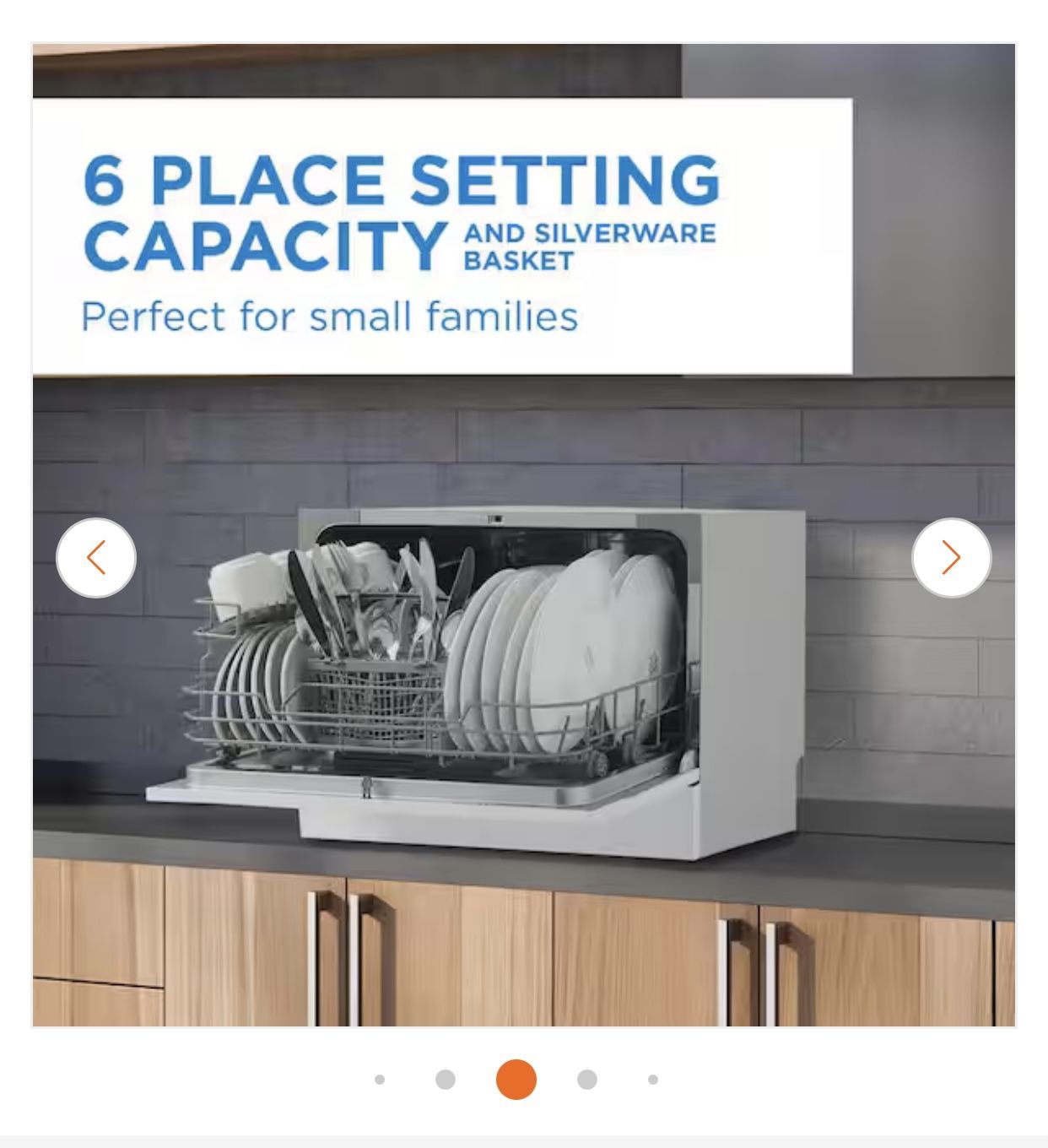 Danby 24 in. White CounterTop Front Control Dishwasher with...