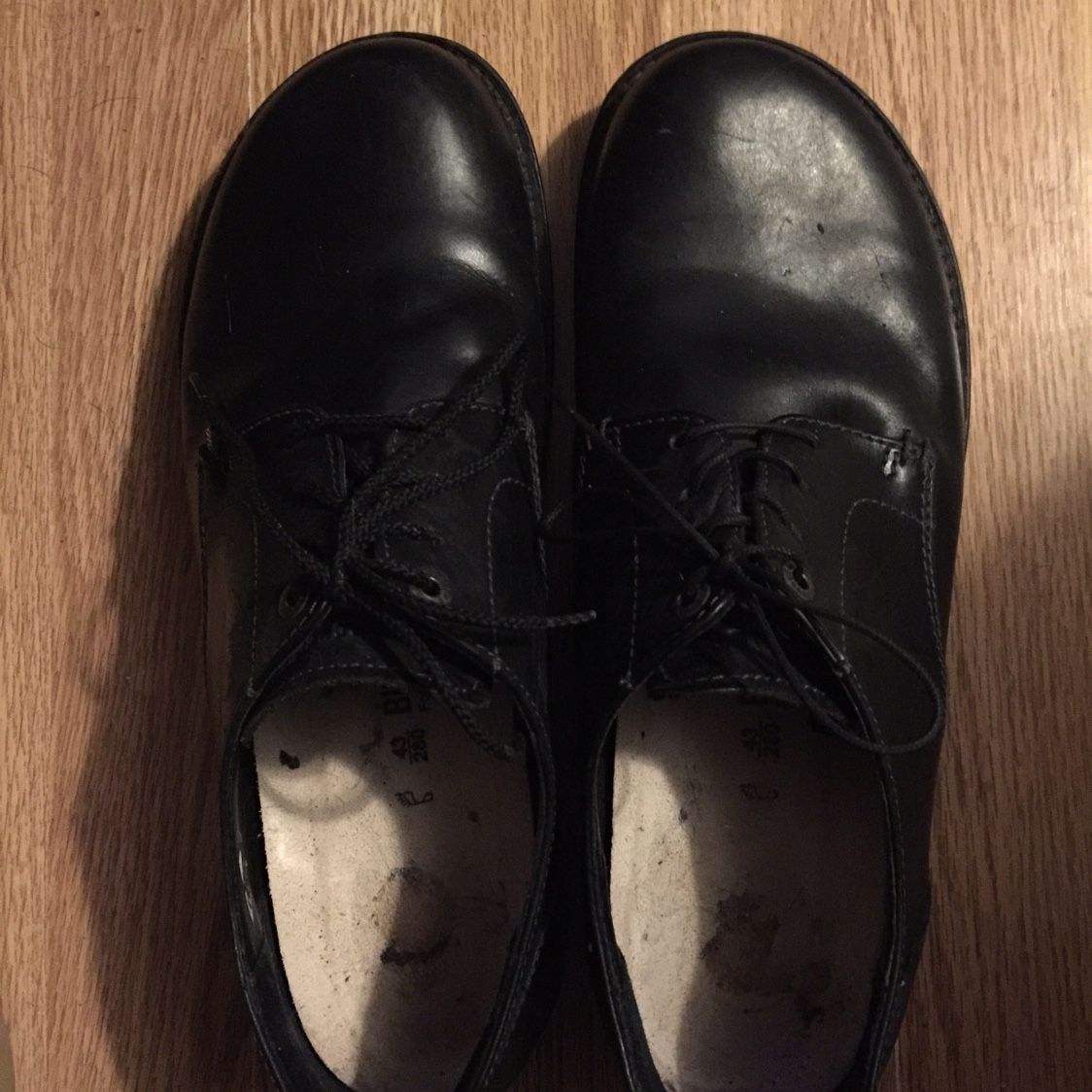 Birkenstock Men Oxford Black Leather Lace Up Shoes