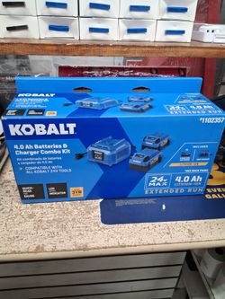 Kobalt 24V 4.0Ah Batteries & Charger Combo Kit