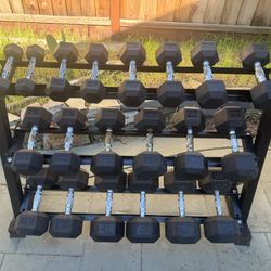 Dumbbell Set 5- 50 Lbs With Rack