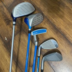 Junior Kids Golf Clubs 2 Drivers Putter 7 Iron And Wedge Youth Flex Boys