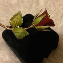 Vintage Gold Tone Rose Brooch (GIOVANNI)