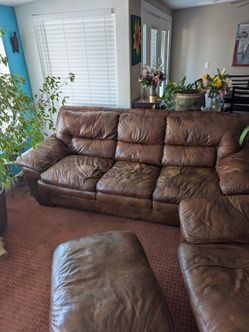 Free leather couch chair and ttoman