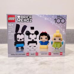 New Sealed 40622 LEGO Disney 100th Celebration BrickHeadz Building Toy Set Authentic Tinkerbell Snow White Mickey and Oswald