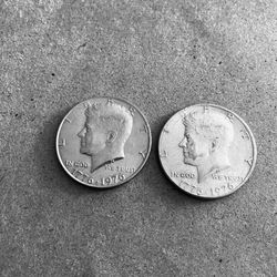 Two Kennedy Bicentennial Halves No Mint