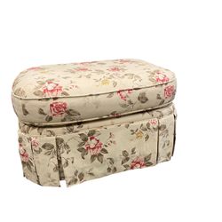 Pleated Skirt Floral Ottoman 