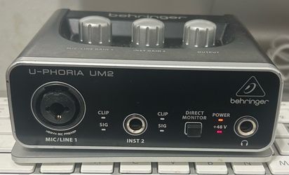 Behringer U-PHORIA UM2 USB Audio Interface, XLR In, RCA Out,Phantom Power (#1458)