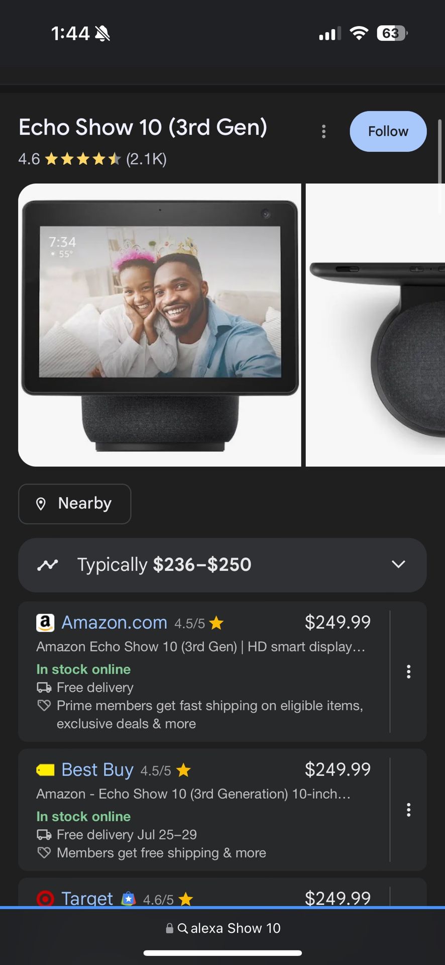 Amazon Alexa show 10’ With Sub