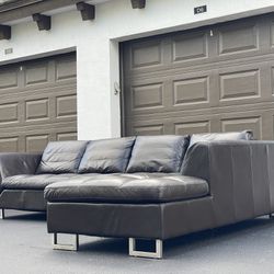 🛋️ Sectional Sofa/Couch - Brown - Genuine Leather - Delivery Available 🚛