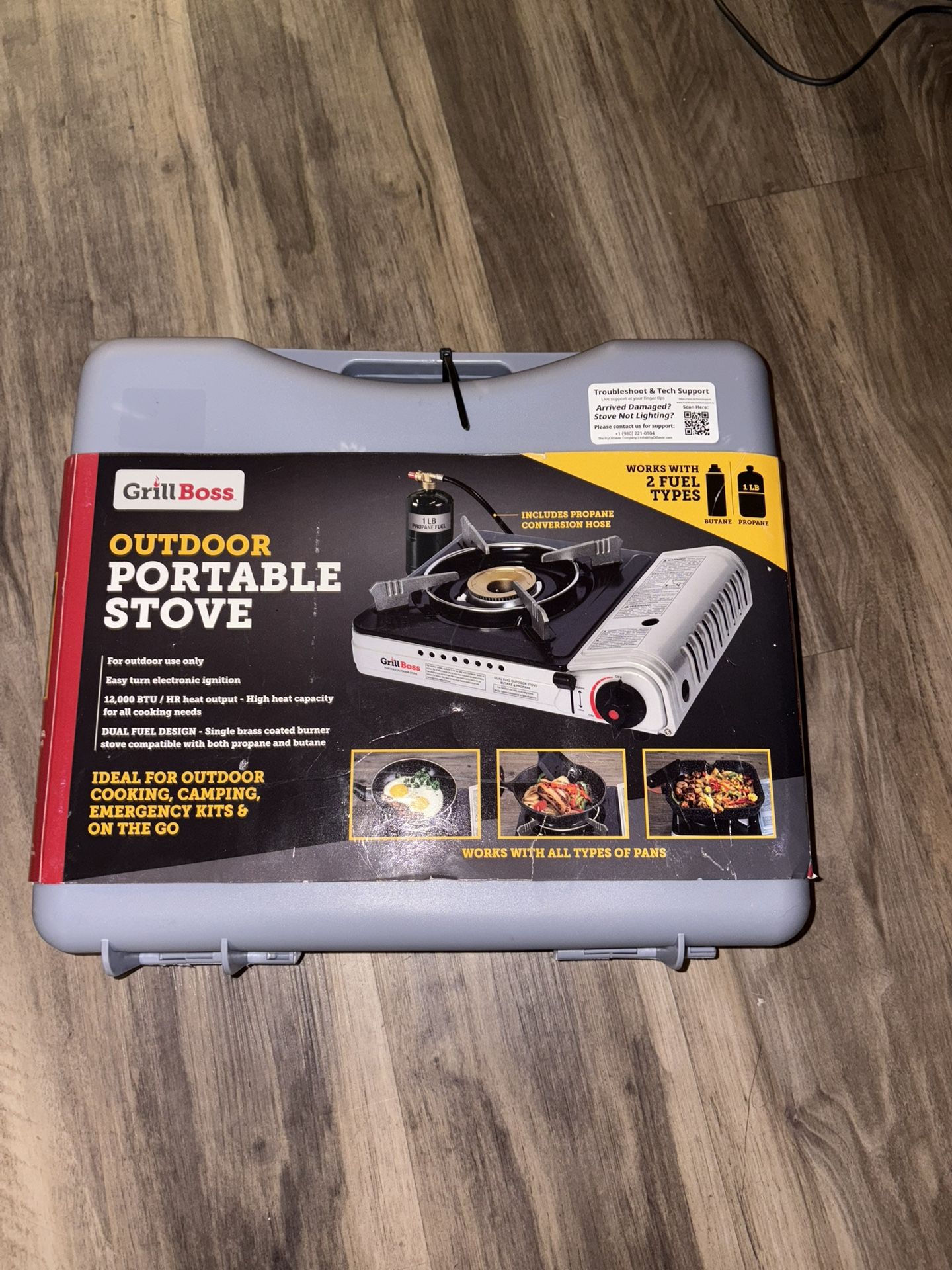 Grill Boss Dual Fuel Portable Stove, 12K BTU Camp Stove, Butane