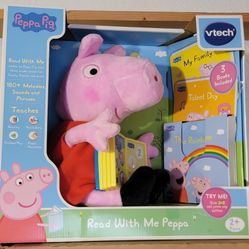 New Peppa Pig Read with Me Peppa with 3 Storybooks, Learning Toy