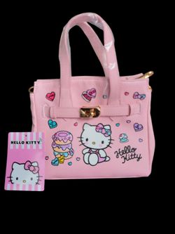 Hello Kitty Pink Faux Leather Mini Satchel Crossbody Bag