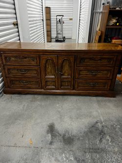 Wood Dresser with Drawers and Cabinet Doors
