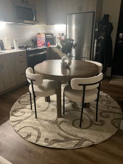 Round table with chairs