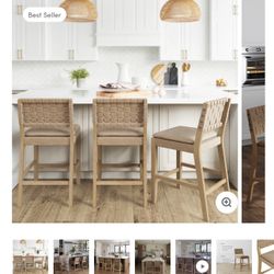 2 Counter Stools Faux Leather